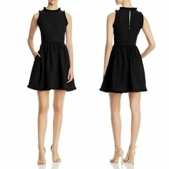 ruffle fit and flare dress
